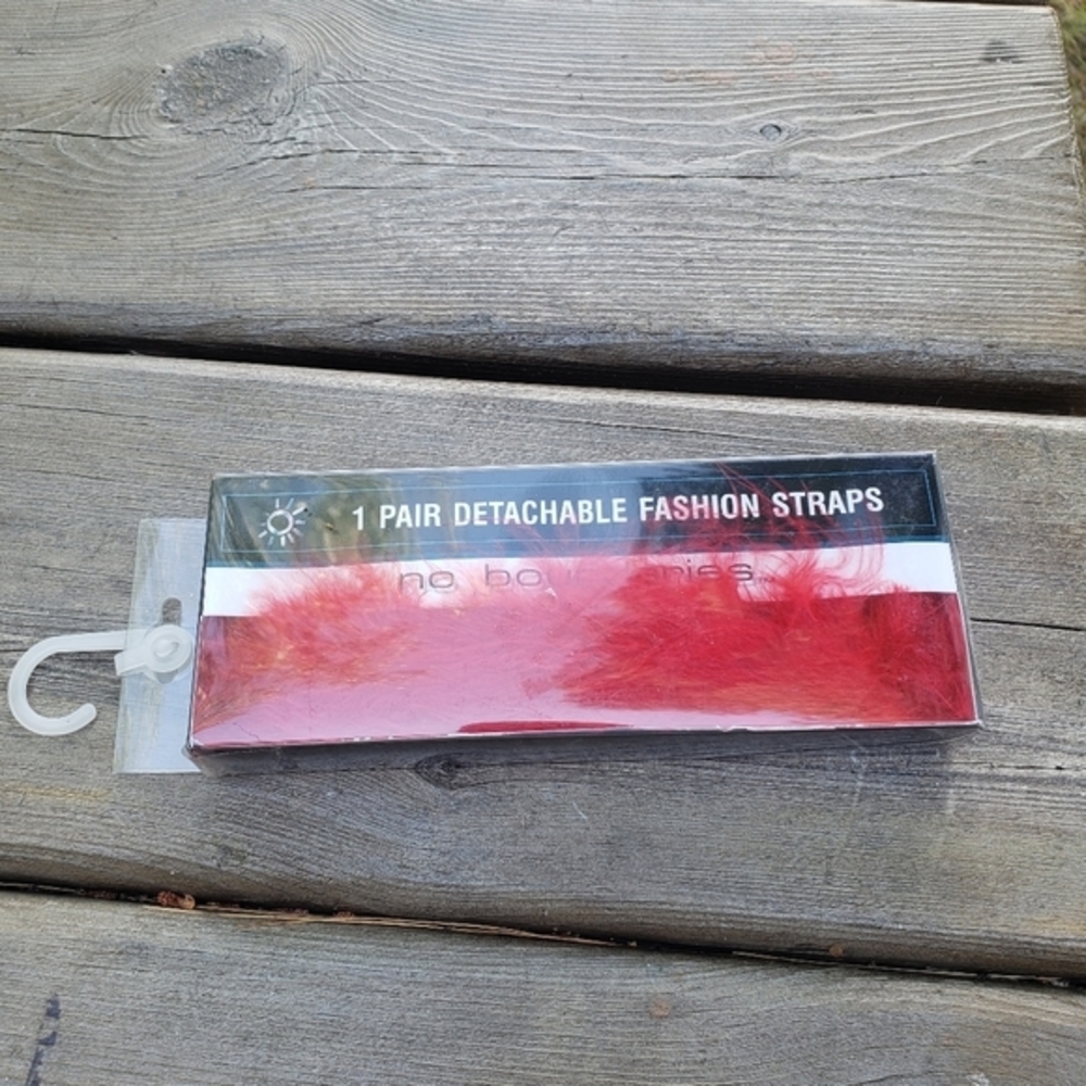 NIP Y2K Red Feather Detachable Bra Straps